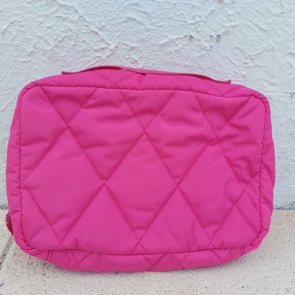 Vera Bradley Hanging Toiletry Bag Pink Quilted Travel Organizer with Hook